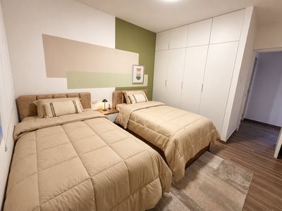 Suite Familiar 603 — Segundo dormitorio, dos camas de plaza y media